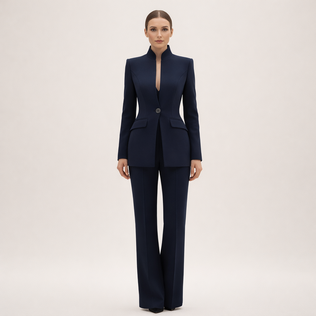 Sofia – Elegantni komplet sa blejzerom i pantalonama – Crna – Dvodelni model