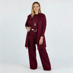 Dionisa – Elegantni trodelni komplet sa kardiganom, topom i pantalonama