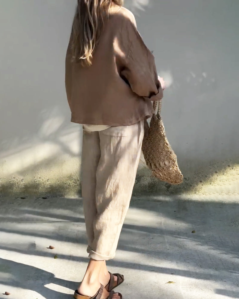 Flora – Komplet sa košuljom i pantalonama