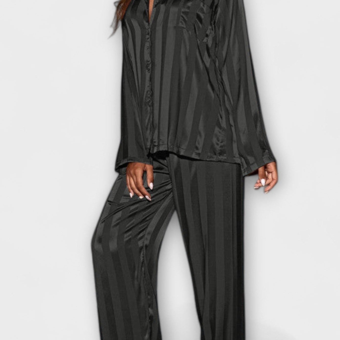 Satenski pidžama komplet dugih rukava