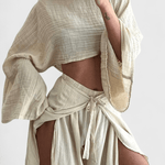 Elsie – Lagani boho komplet sa kimono topom i širokim pantalonama