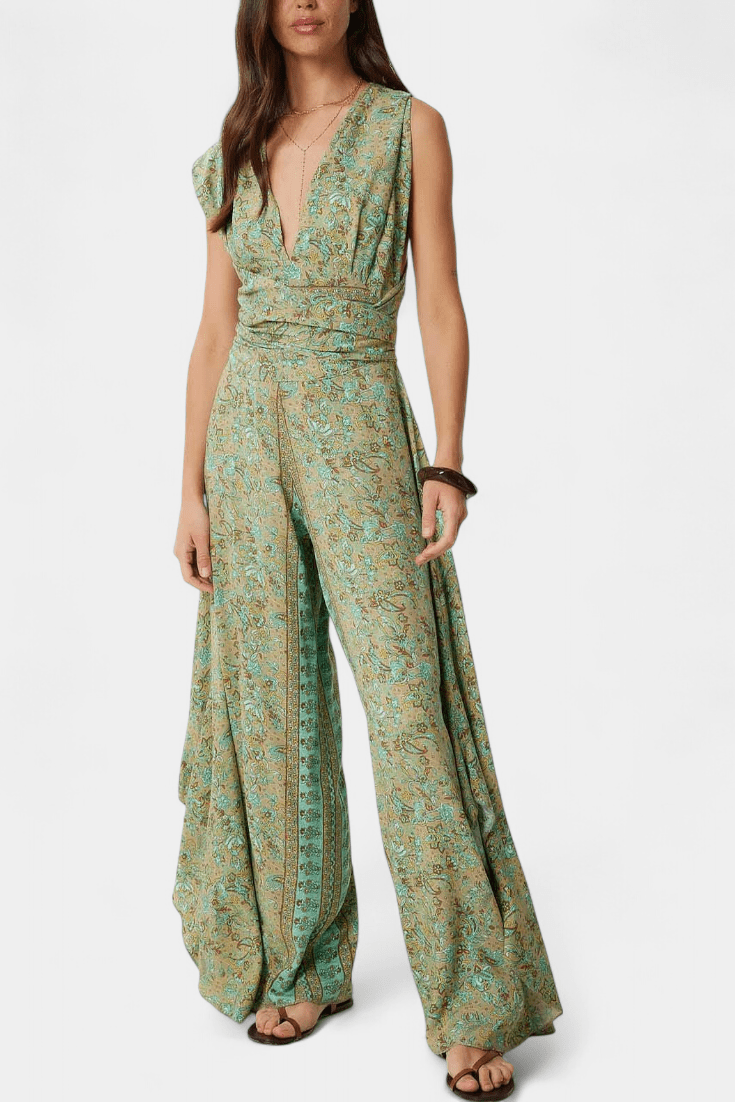 Leandra – Boho cvetni kombinezon