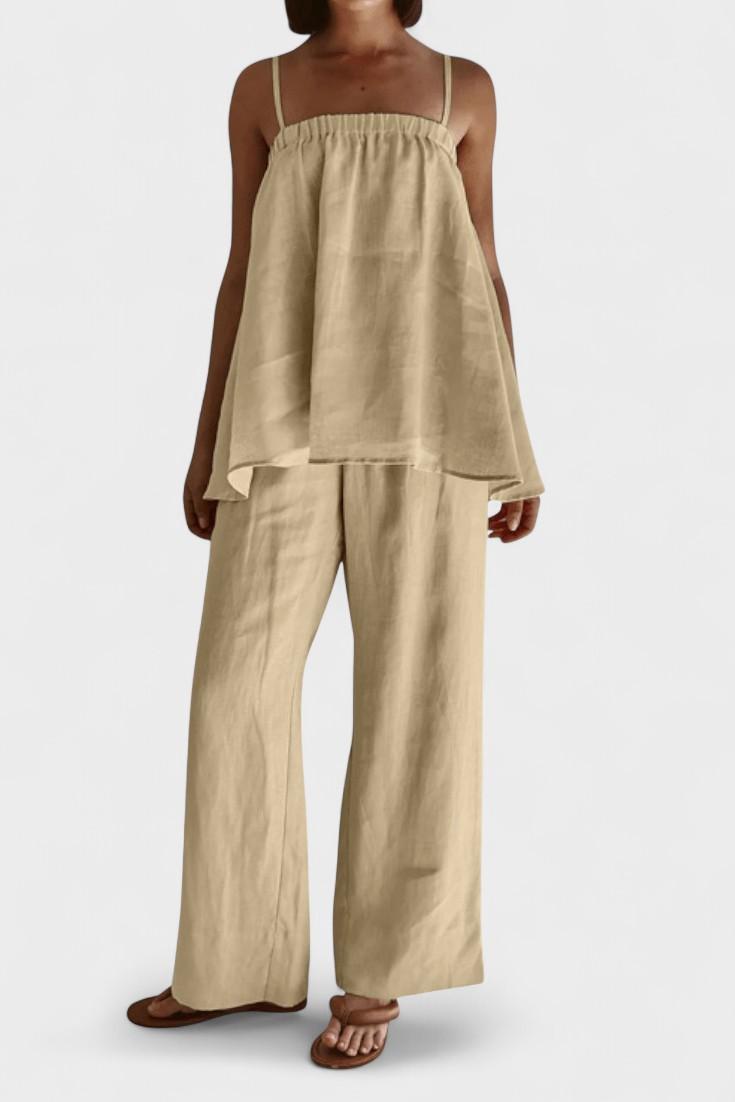 Lía – Minimalistički komplet sa topom i pantalonama