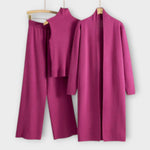 Isabela – Trodelni komplet sa kardiganom, topom i pantalonama