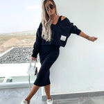 Melania – Elegantni dvodelni komplet sa bluzom i haljinom
