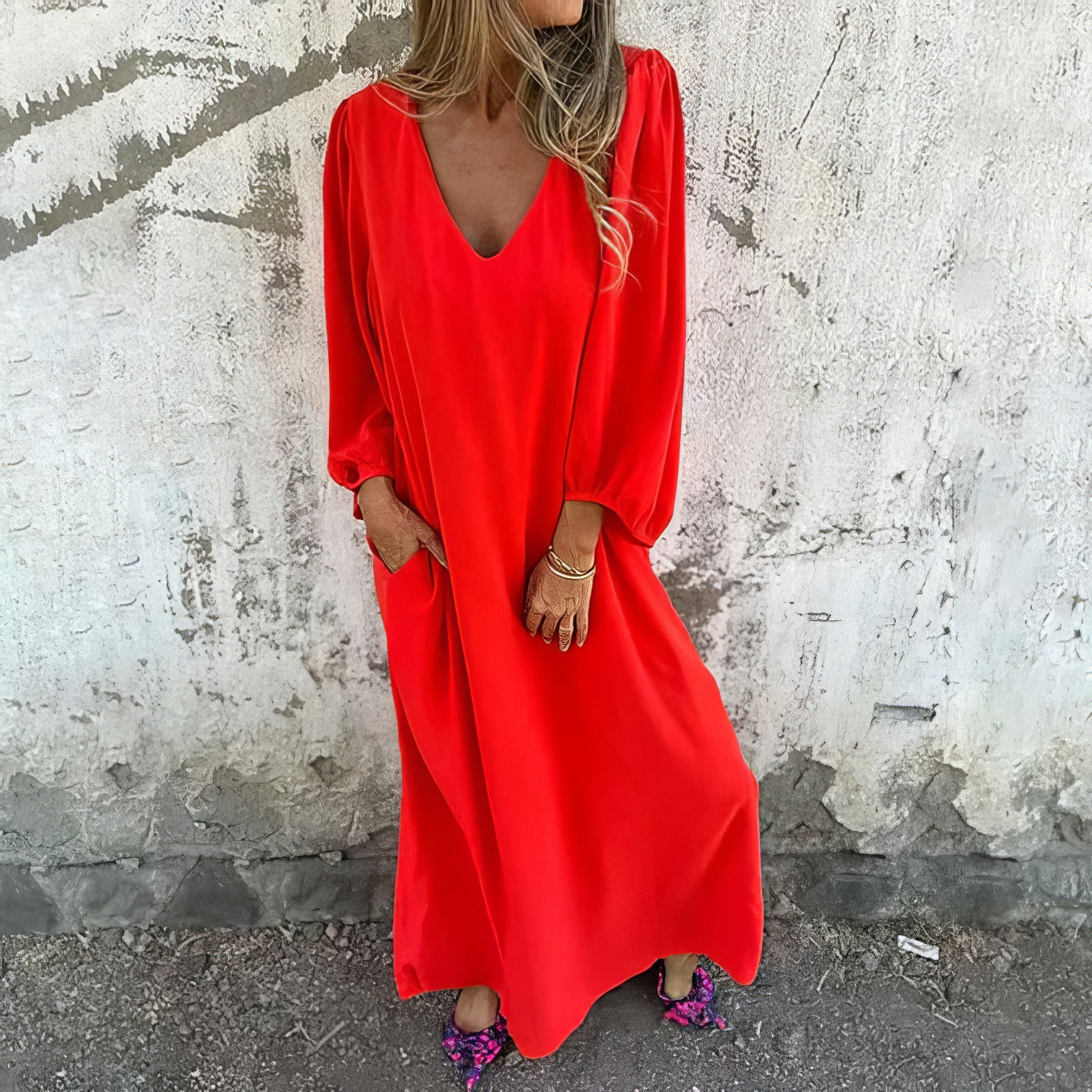 Diana - Duga Boho Haljina sa Džepovima